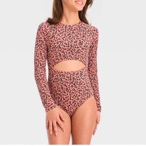 Girls' Leopard Spots One Piece Rash Guard
